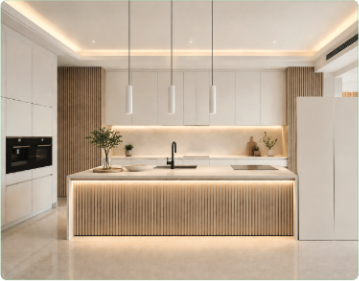 Luxury Fluted Designer Island